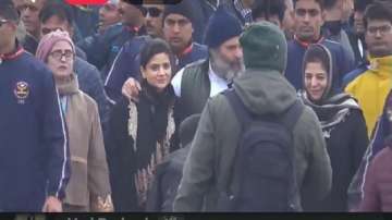 PDP Chief Mehbooba Mufti participates in Bharat Jodo Yatra which is currently in J&K.