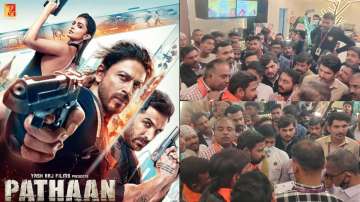 Ahemdabad saw protests against Shah Rukh Khan, Deepika Padukone and John Abraham starrer Pathaan