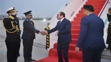 Egyptian President El-Sisi welcomed at the airport