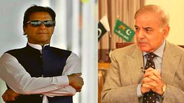 PTI leader Imran Khan (L) and PM Shehbaz Sharif (R).