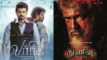 Posters of Vijay's Varisu abnd Ajith's Thunivu