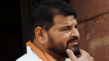 BJP MP and Wrestling Federation of India President Brij Bhushan Sharan Singh at Parliament in New Delhi.