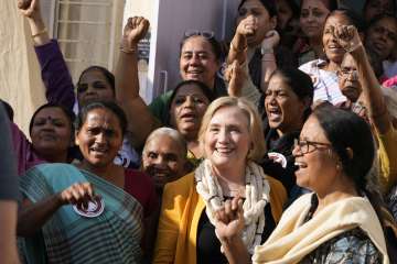 Hillary Clinton attended an event by Self Employed Women's Association (SEWA) in Gujarat's Ahmedabad.