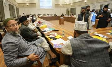  AIMIM Chief Asaduddin Owaisi during a meeting.