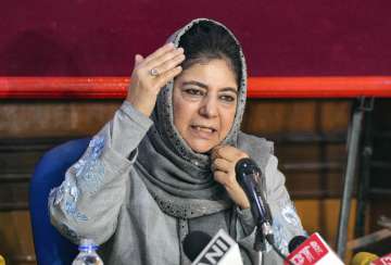 PDP president Mehbooba Mufti during a press confernece