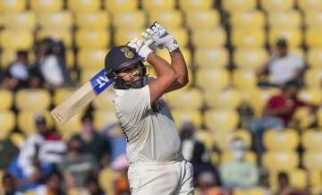 Rohit Sharma in action on Day 2