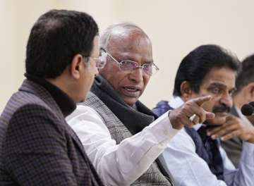 Kharge holds press conference in Delhi