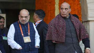 Union Home Minister Amit Shah with Defence Minister Rajnath Singh