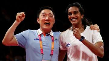 Park Tae Sang and PV Sindhu