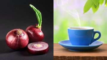 How does onion tea help with high cholesterol?