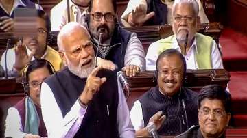 Prime Minister Narendra Modi in Rajya Sabha