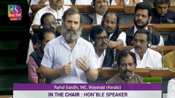 Congress leader Rahul Gandhi in Lok Sabha