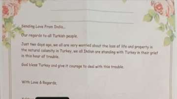 Note sent by Indians along with 100 blankets to quake-hit Turkey