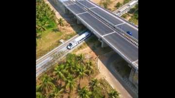 Anand Mahindra shares stunning view of the Vande Bharat express passing under Bengaluru-Mysuru expressway.