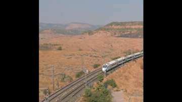 Vande Bharat during test run in Maharashtra