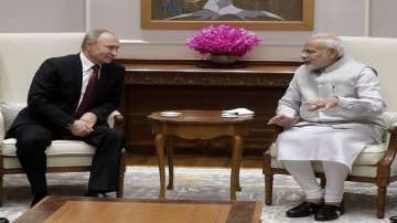 Russian President Vladimir Putin with his Indian excellency Narendra Modi. 