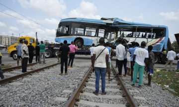 Train-bus collision in Lagos