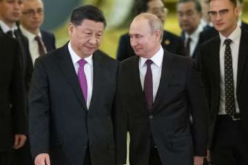 Chinese President Xi Jinping with his Russian counterpart Vladimir Putin.