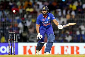 Rohit Sharma in action during 3rd ODI against Australia