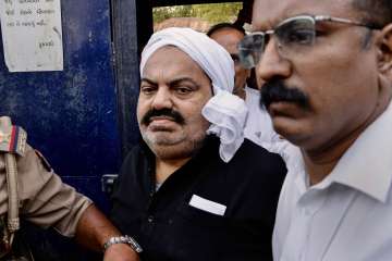 Mafia-turned-politician Atiq Ahmed being taken from Sabarmati jail. 