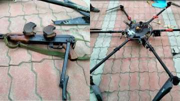The BSF found a hexacopter alongwith a AK series rifle.