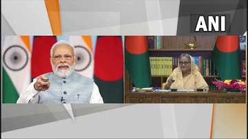 Prime Minister Narendra Modi and Bangladesh PM Sheikh Hasina inaugurate the India-Bangladesh Friendship Pipeline, via video conferencing.
