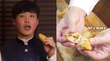 South Korean Chef makes Gujiya