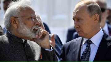 Prime Minister Narendra Modi with Russia President Vladimir Putin.