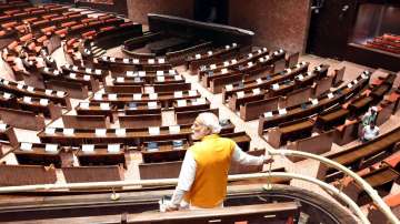 PM Modi, pm modi parliament building visit, pm modi news, pm modi live, Lok Sabha Speaker Om Birla