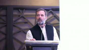 Congress leader Rahul Gandhi during a diaspora event in London