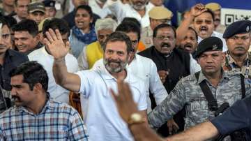 Congress leader Rahul Gandhi arrives at IGI Airport in New Delhi. A Surat court has convicted Gandhi in a criminal defamation case filed against him over his alleged Modi surname remark.