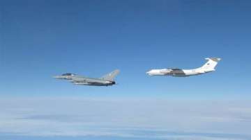 RAF and German Air Force Typhoons intercept a Russian aircraft
