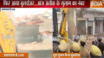 Umesh Pal Murder Update: Bulldozer razes shooter Ghulam's house in Prayagraj