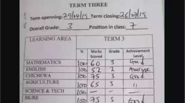 Teacher's hilarious remark on report card