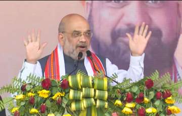 Amit Shah addressing a rally in Bihar's Nawada.