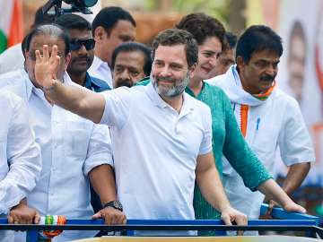 Congress leader Rahul Gandhi during an elections rally.