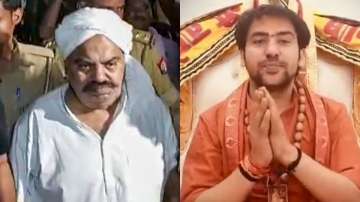 Self-styled godman Dhirendra Krishna Shastri (Left) cancels Hanumant Katha in Kanpur in wake of Section 144 imposed after gangster-turned-politician Atiq Ahmed's murder