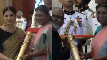 Raveena Tandon, MM Keeravaani accept Padma Shri honor