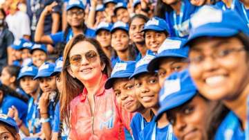 Nita Ambani with special fans in MI vs KKR game