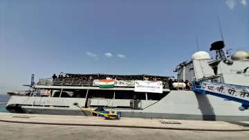 Ship INS Sumedha at work to repatriate stranded Indians