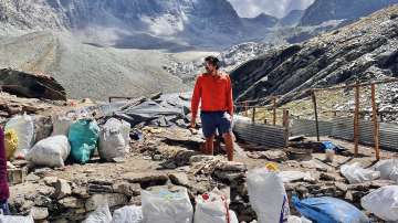 In this undated file photo, Healing Himalayas Foundation Founder Pradeep Sangwan. The foundation works to clear the Himalayas of the waste left behind by tourists.