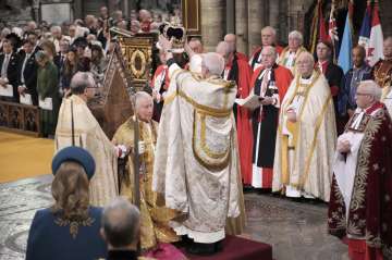 Charles III crowned as King of United Kingdom at Westminster Abbey in London