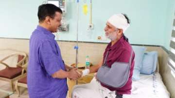 Arvind Kejriwal meets ailing Satyendar Jain in hospital