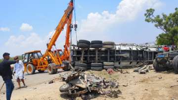 Tanker truck overturns on car on Jaipur-Ajmer highway