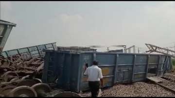 Three coaches of goods train derail in Sambhal Uttar Pradesh latest updates photos videos traffic di