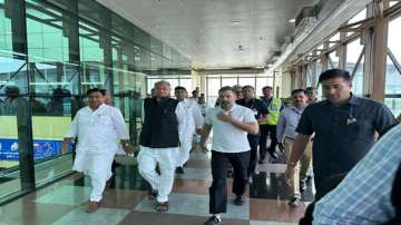 Rahul Gandhi was received by Chief Minister Ashok Gehlot and other senior Congress leaders