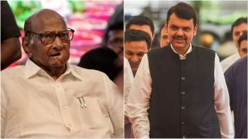 Former Nationalist Congress Party (NCP) president Sharad Pawar and Maharashtra Deputy Chief Minister Devendra Fadnavis