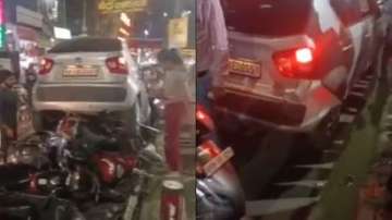 Kanpur woman learning to drive crushes parked bikes