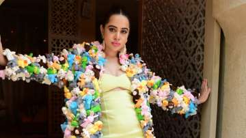 Urfi Javed in a jacket made of cute soft toys