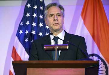 US Secretary of State Antony Blinken while addressing an event in America.